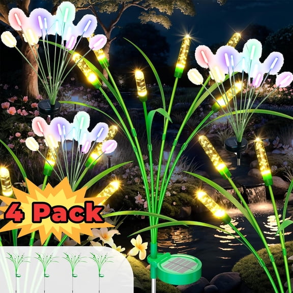 FAJHHA Reeds Solar Garden Light, White, 1 Pack