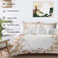 thumbnail image 3 of Thanksgiving Pink Bedding Duvet Cover Set Full Size 4 Pieces Pumpkin Fall Sunflower Soft Twill Plush Quilt Cover, Include 1 Duvet Cover 1 Flat Sheet And 2 Pillow, 3 of 7