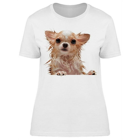 Wet Chihuahua Pup T-Shirt Women -Image by Shutterstock, Female XX-Large