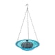thumbnail image 4 of Comedero para pájaros colgante, cadenas de Metal decorativas de 9 pulgadas con fuente, baño para pájaros para jardín, patio, césped, decoración al air Azul, 4 of 9