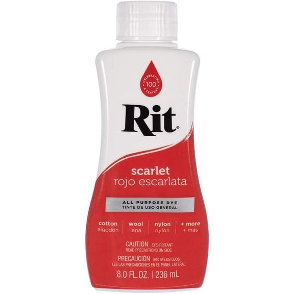 Rit Dye Liquid – Wide Selection of Colors – 8 Oz. (Scarlet)
