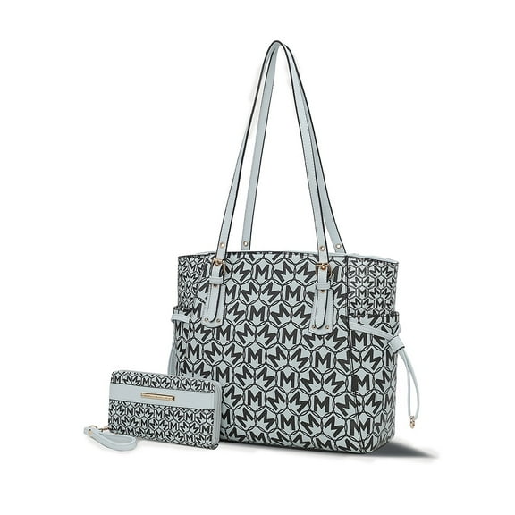 MKF Collection Pauline Women’s Vegan Leather Tote Bag with Wallet by Mia K-Light Blue