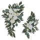 thumbnail image 1 of 2 piezas de decoraciones florales artificiales, flores blancas, rosas, carteles de para bodas, invitados, recepción, telón de fondo, señal, 1 of 8