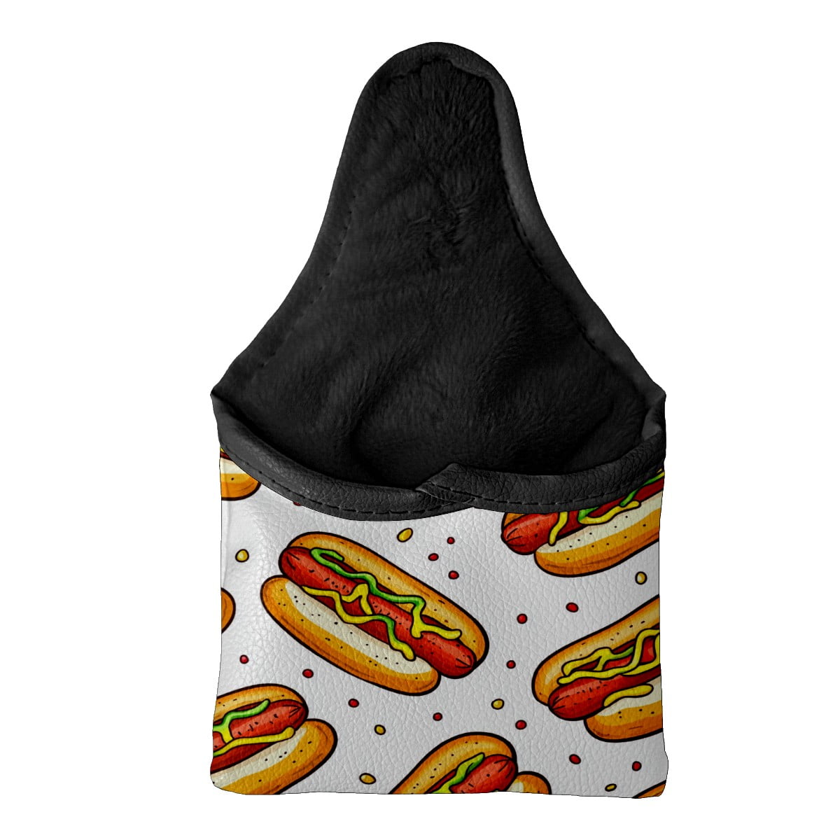 Golf Mallet Putter Cover Premium Leather Waterproof Golf Putter Head Cover with Magnetic Closure Hot Dog Pattern
