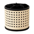 thumbnail image 2 of SouMaox Rotating Rattan Organizer, Divided Spinning Holder Stationery Storage, Desktop Caddy for Office Supplies Workspaces, 2 of 7