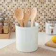 thumbnail image 3 of Mainstays Glazed Stoneware Utensil Holder, White, Single, Well Suited to Countertop Utensil Organization, 3 of 4