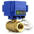 thumbnail image 2 of U. S. Solid IP65 Motorized Ball Valve 1/2 in NPT Full Port Brass AC/DC 9-24V 3 Wire 1 Way Wiring Blue Casing, 2 of 7