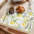 thumbnail image 3 of Vintage Lemon Placemats Set of 8, Flowers Leaf Farmhouse Summer Botanical Non-Slip Place Mats Washable Table Mats for Kitchen Dining Table Decorations Indoor/Outdoor, 3 of 9