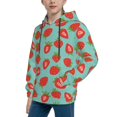 thumbnail image 2 of Daiia Hand Drawn Strawberry for Boys Fashion Hoodies & Sweatshirts with Kangaroo Pocket,Hooded Sweatshirt for Kid, Breathable& Moisture Wicking-X-Large, 2 of 6