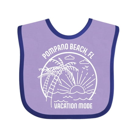 

Inktastic Summer Vacation Mode Pompano Beach Florida Gift Baby Boy or Baby Girl Bib