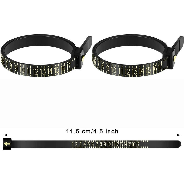 2 Pcs Ring Sizer Set, Jewelry Measurement Plastic Finger Sizer Ring Gauge  Measuring Tool Belt For Womens Mens Kids