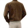 thumbnail image 4 of BRANROY Long Sleeve Shirts for Men - Casual Solid Corduroy Thickened Button-Front Loose Fit Shirt for Cool Weather,Brown M, 4 of 7