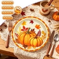 thumbnail image 2 of 24 Pcs Fall Decorations Paper Plates,9.06 Inch Pumpkin Themed Disposable Tableware | Thanksgiving Round Paper Plates for Autumn Party Tableware Decorations Supplies, 2 of 7