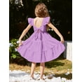 thumbnail image 3 of Arshiner Toddler Girl Summer Dress High Low Twirl Tiered Casual Boho Tie Back Sundress, 3 of 6
