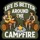 Men's Fortnite Life Is Better Around the Campfire Graphic Tee Black 2X ...