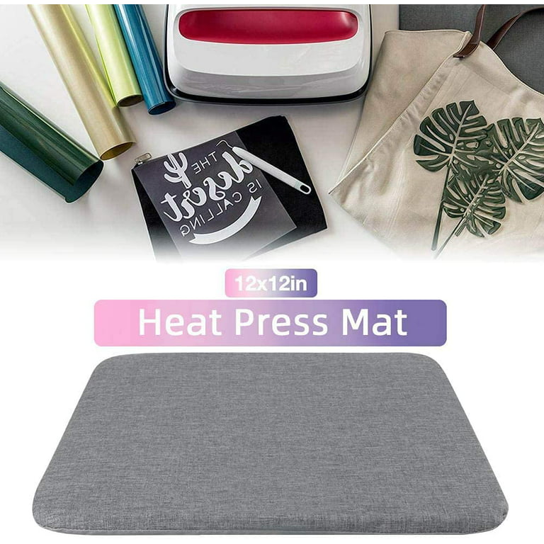 Corey-z Heat Press Mat for Cricut EasyPress Machines(12x12 inch) for HTV Craft Vinyl Ironing Insulation Transfer Projects, Gray