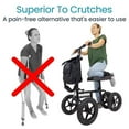 thumbnail image 5 of Vive Mobility All-Terrain Knee Scooter Walker for Adults – Steerable Crutch Alternative with Wheels for Foot, Ankle & Leg Injuries, Surgery Recovery, Basket Included, Black, 5 of 10
