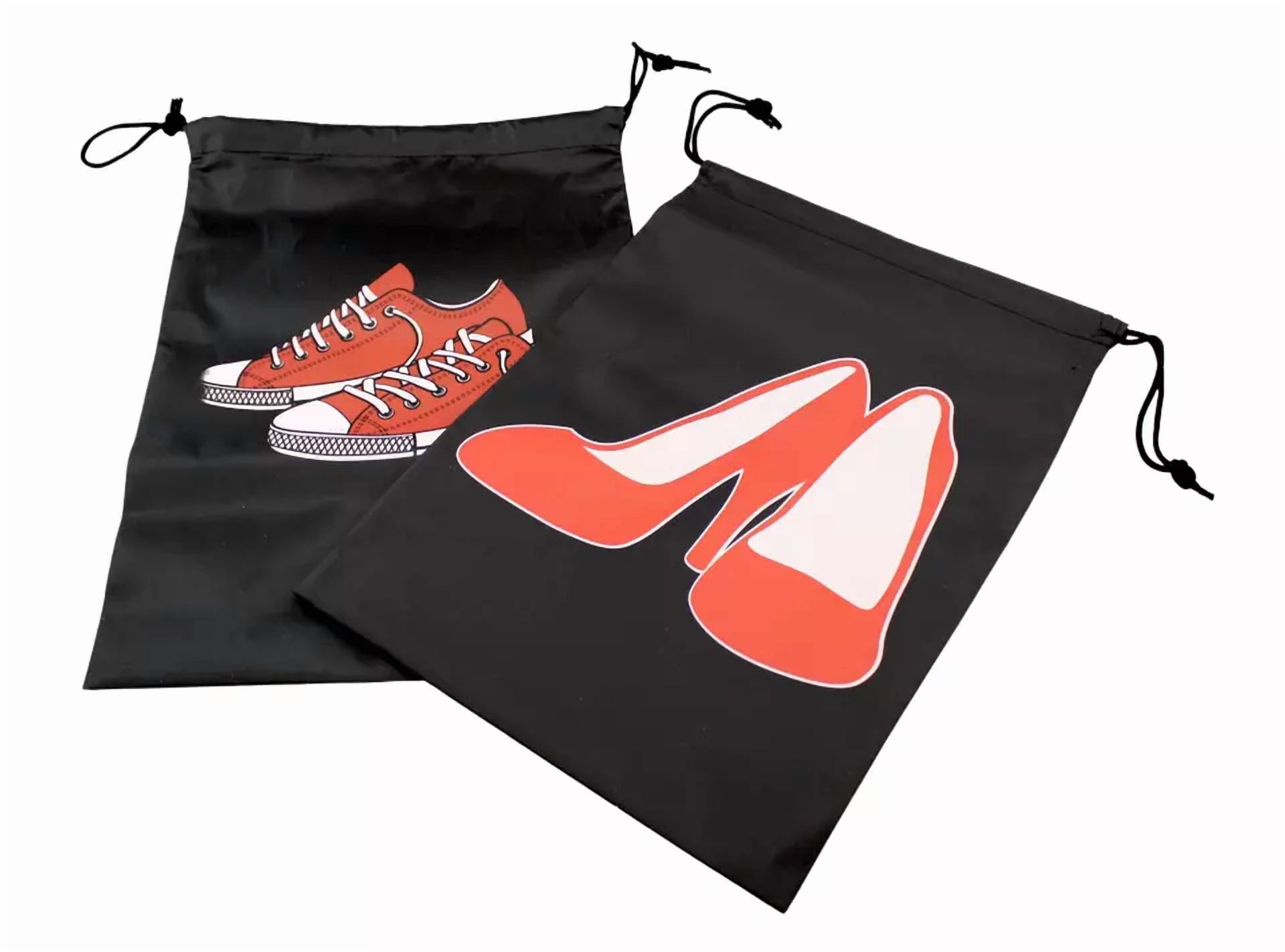 CRESTIN- 10 Pack Shoe Bags Printed Drawstring Travel Home Oxford Cloth Large 11.6 X 14.2"