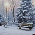 thumbnail image 5 of Fenyluxe Snowy Trees Benches Print Shower Curtain, Background Curtain for Showers and Bathtubs, 100% Polyester Fiber, Home Bathroom Curtain Decoration, Washable Shower Curtain with Hooks 60x72, 5 of 7