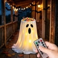 thumbnail image 4 of Halloween Ghost Decorations Outdoor with Candy Bowl, Light up Ghost Candy Bowls Holder Remote Control, Ghost Candy Bucket Stand Decor for with Lights for Yard Front Door Party, 4 of 6