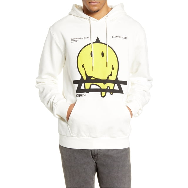 Sudadera con capucha Elevenparis Hombre Landino Smiley blanca XL