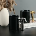 thumbnail image 1 of Gold Electroplated Ceramic Mug with Unique Handle - Coffee Cup for Home Office Gift Giving, 1 of 2