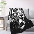 thumbnail image 2 of XMXT Throw Blanket, Tiger Animal Black Prints Flannel Blanket for Bed Sofa, 50 x 70 inches, 2 of 9