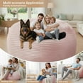 thumbnail image 7 of LinkRomat 5FT Bean Bag Chair, Striped Plush Bean Bag Chairs with Filling and Fluffy Removable Cover, Casual Comfortable Adult/Teens Lounge Chair, Sofa Chair Suitable for Living Room(Pink), 7 of 7