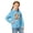 Sky Blue, variant on Cow Print Hoodie Girls Printed Pattern Long Sleeve with Pockets Casual Warmth Crop Tops Children Fall Winter Kids Clothes Girls