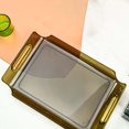 thumbnail image 5 of Multipurpose Vanity Tray Display Serving Tray Makeup Organizer With Handle Decorative Tray For Living Room Bathroom Desktop Bedroom Decor clear brown, 5 of 7