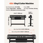 Vinyl Cutter Machine, 53 inch Max Feed Width, Dual Blades, Adjustable Force and Speed, LED Display, Vinyl Plotter Cutter Printer Bundle with Sticker Sheets, Transfer Film, Signmaster Software