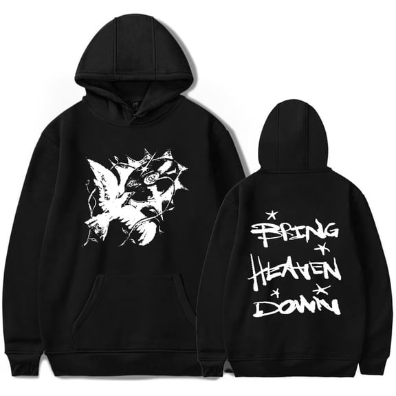 Hulvey Bring Heaven Down Hoodie Casual Sweatshirt Long Sleeve Pullover