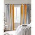 thumbnail image 3 of Orange Gray Blackout Curtains, Light Blocking Print Window Curtains, Retro Country Abstract Ombre Aesthetic Thermal Insulated Window Drapes for Living Room Kitchen Cafe 2 Panels, 84"W x 63"L, 3 of 9