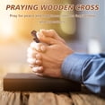 thumbnail image 3 of Cross My Heart Encouragement Gift Wooden Pocket Cross Handheld Wood Small Cross Fingertip Stress Relief Religious Gifts for Children Adults Praying, Clutching, Clinging （Walnut）Set of 10, 3 of 5
