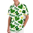 thumbnail image 2 of Domuza St Patricks Day Shirt for Men Casual Irish Green Shamrock Printed T Shirt Fashion Holiday Button Down Short Sleeve Lapel Blouse Cyan L, 2 of 4