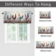 thumbnail image 6 of Watercolor Rooster Curtain Valances for Kitchen Windows Farm Colorful Flower Chicken Rustic Wooden Rod Pocket Valances for Bedroom Living Room Dining Room 54 by 18 in, 1 Panel, 6 of 6