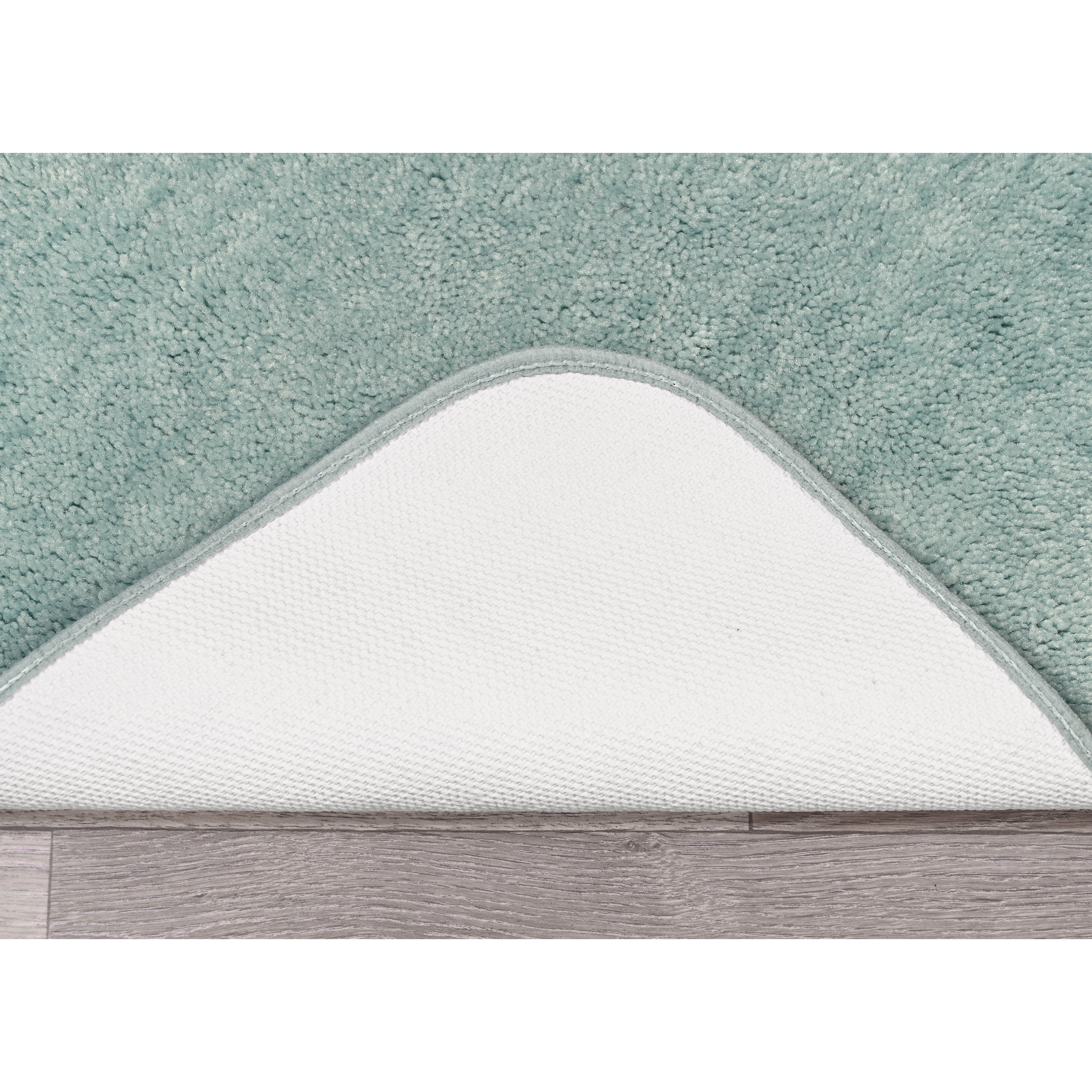 Garland Rug Traditional Washable Bath Rug Set, 3 Piece Set (21"x34" Bath Rug, Contour Rug, & Toilet Lid) Sea Foam