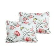 thumbnail image 3 of Marina Decoration Rich Printed Stitching Coverlet Bedspread Ultra Soft Summer Bedding Quilt Set with Quilted Sham, Pink Floral and Birds Pattern, 3 of 8