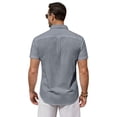 thumbnail image 2 of Youclos Short Sleeve Linen Shirts for Men Casual Button Down Hawaiian Shirt, 2 of 7