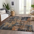 thumbnail image 6 of HomeRoots 679104 5 x 8 ft. Charcoal Copper & Gray Abstract Washable Machine Made Rectangle Area Rug with UV Protection, 6 of 9