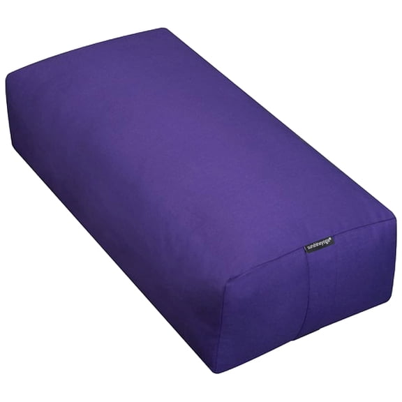 Sunshine Yoga - Extra Firm Large Rectangular Yoga Bolster - Improve Form, Flexibility and Strength - 100% Cotton - Washable (24 x 6 x 12 Inches) - Dark Purple