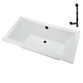 thumbnail image 4 of Streamline N-4140-715-BL 66 in. x 34 in. Acrylic Soaking Drop-In Bathtub in Glossy White, With External Drain in Matte Black, 4 of 12