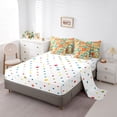 thumbnail image 3 of Homewish Vintage Daisy Floral 7-Piece Twin Bedding,Rustic Boho Geometric Bedding Comforter Set,Orange Green,Polkadot Reversible, 3 of 8