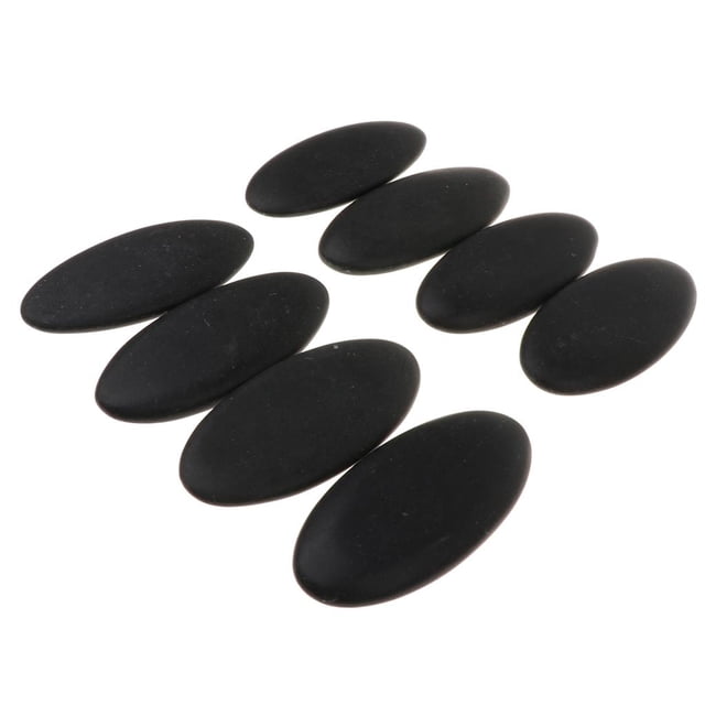 Paquete de 8 piezas, s de masaje calientes Piedra de natural Calentador calefactable para masaje Negro