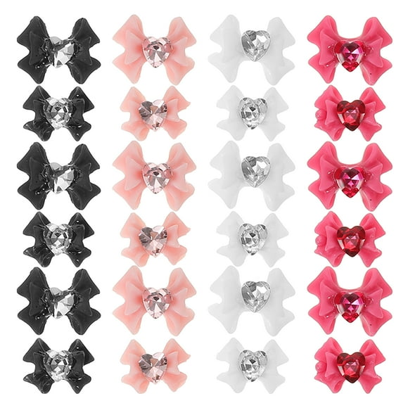 40 Uds. De dijes para decoración de uñas, lazos de diamantes de imitación, joyería para decoración de uñas