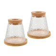 thumbnail image 3 of Glass Plant Jar with Wood Lid for Hydroponic Plants propagation 2pcs Clear Vase Small Size Home, 3 of 5