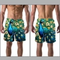thumbnail image 3 of luoweisi Men's Beach Shorts Quick Dry Swim Trunks with Mesh Lining Peacock 2XL, 3 of 5