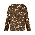 thumbnail image 5 of Patlollav Winter Fall Ladies Long Sleeve Blouses,Women Print Comfortable Breathable Round-Neck Tops, 5 of 6