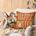thumbnail image 5 of Happy Easter Bunny Kisses Decorative Throw Pillow Covers 18 x 18 Set of 4, Cute Duck Rabbit Ears Carrot Orange Cushion Case Decor, Eggs Flower Farmhouse Decoration for Sofa Couch, 5 of 6
