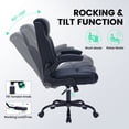 thumbnail image 5 of COZONY PU Leather Office Chair with Flip-Up Armrests, Ergonomic High Back Executive Desk Chair, 360° Swivel for Home Office, Gaming,Black, 5 of 8